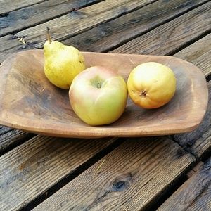 Hand Carved Wood Wooden Trench Bowl